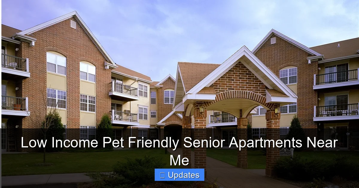 Low Income Pet Friendly Senior Apartments Near Me