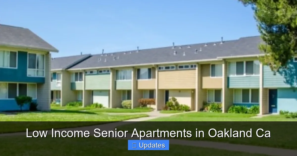 Low Income Senior Apartments in Oakland Ca