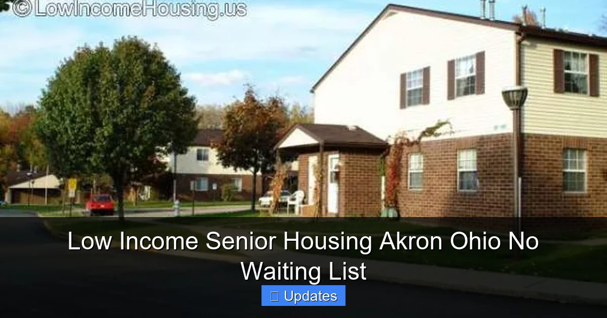 Low Income Senior Housing Akron Ohio No Waiting List