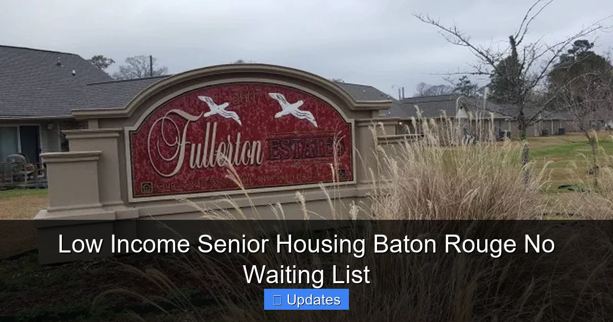 Low Income Senior Housing Baton Rouge No Waiting List