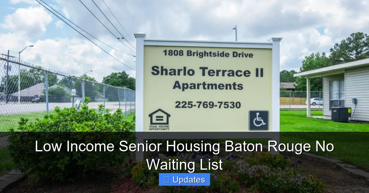 Low Income Senior Housing Baton Rouge No Waiting List