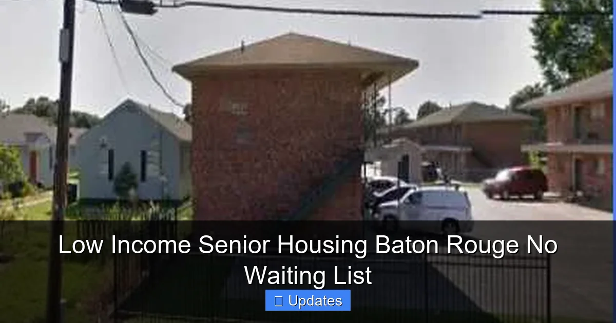 Low Income Senior Housing Baton Rouge No Waiting List