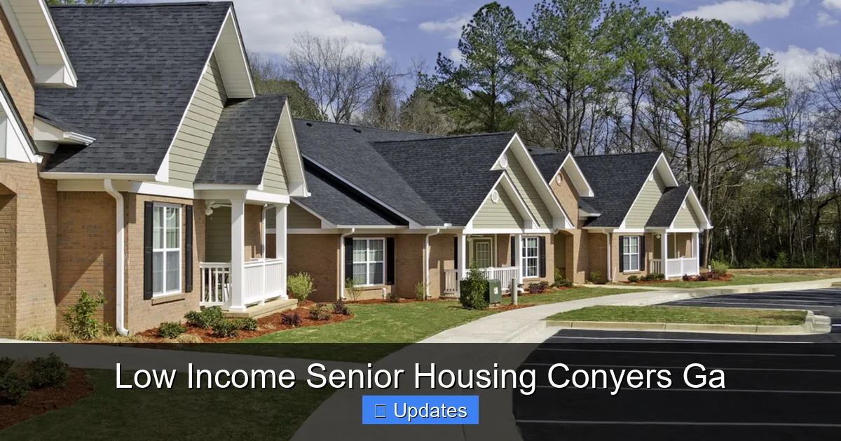 Low Income Senior Housing Conyers Ga