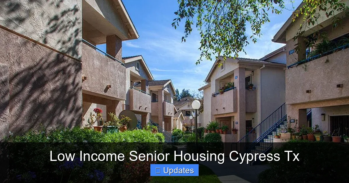 Low Income Senior Housing Cypress Tx