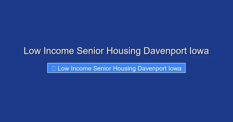 Low Income Senior Housing Davenport Iowa