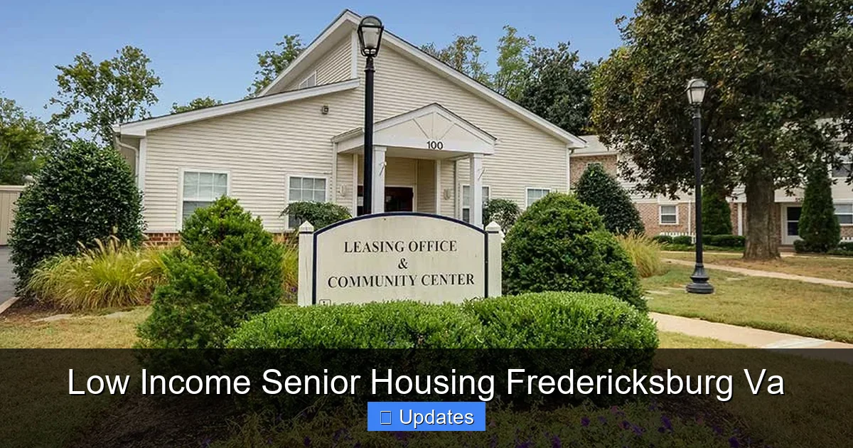Low Income Senior Housing Fredericksburg Va