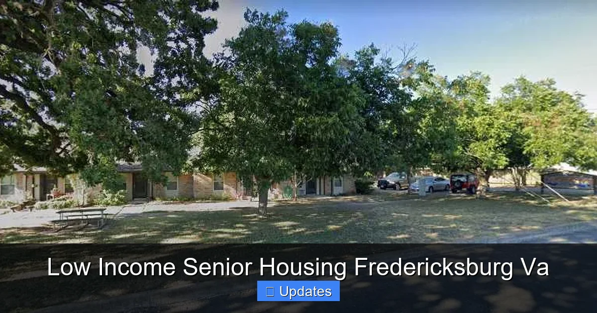 Low Income Senior Housing Fredericksburg Va