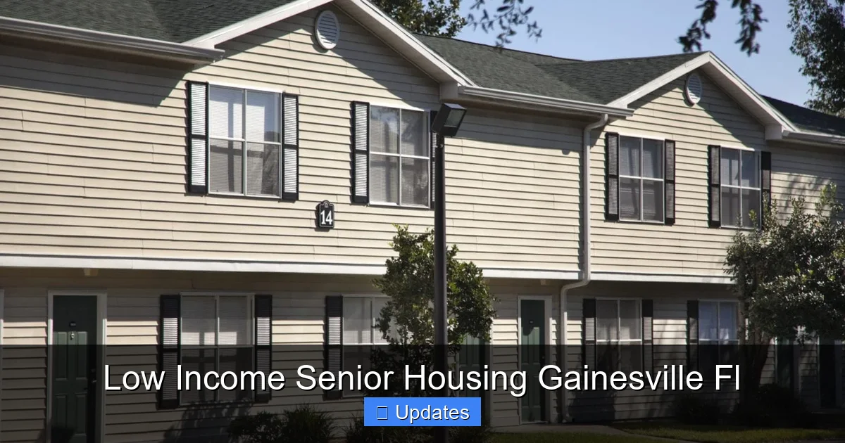 Low Income Senior Housing Gainesville Fl