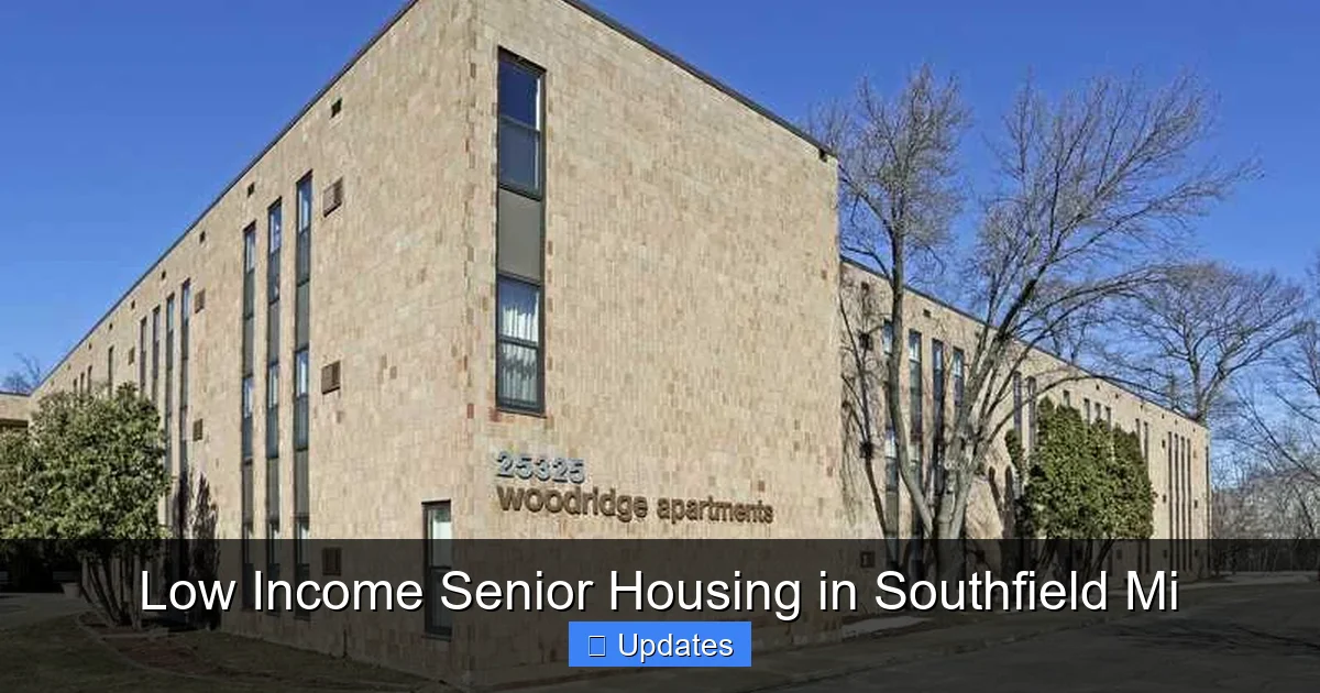 Low Income Senior Housing in Southfield Mi