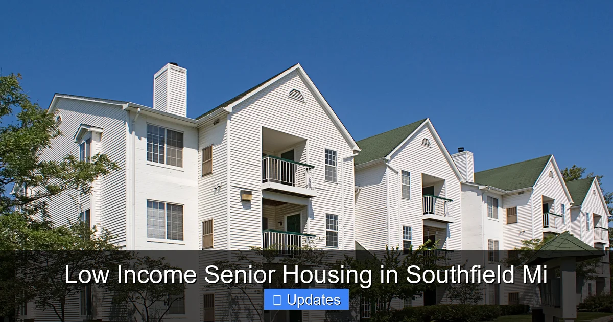 Low Income Senior Housing in Southfield Mi