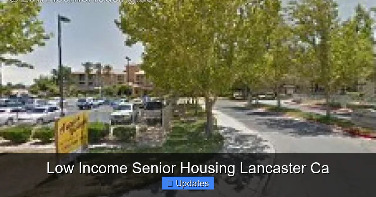 Low Income Senior Housing Lancaster Ca