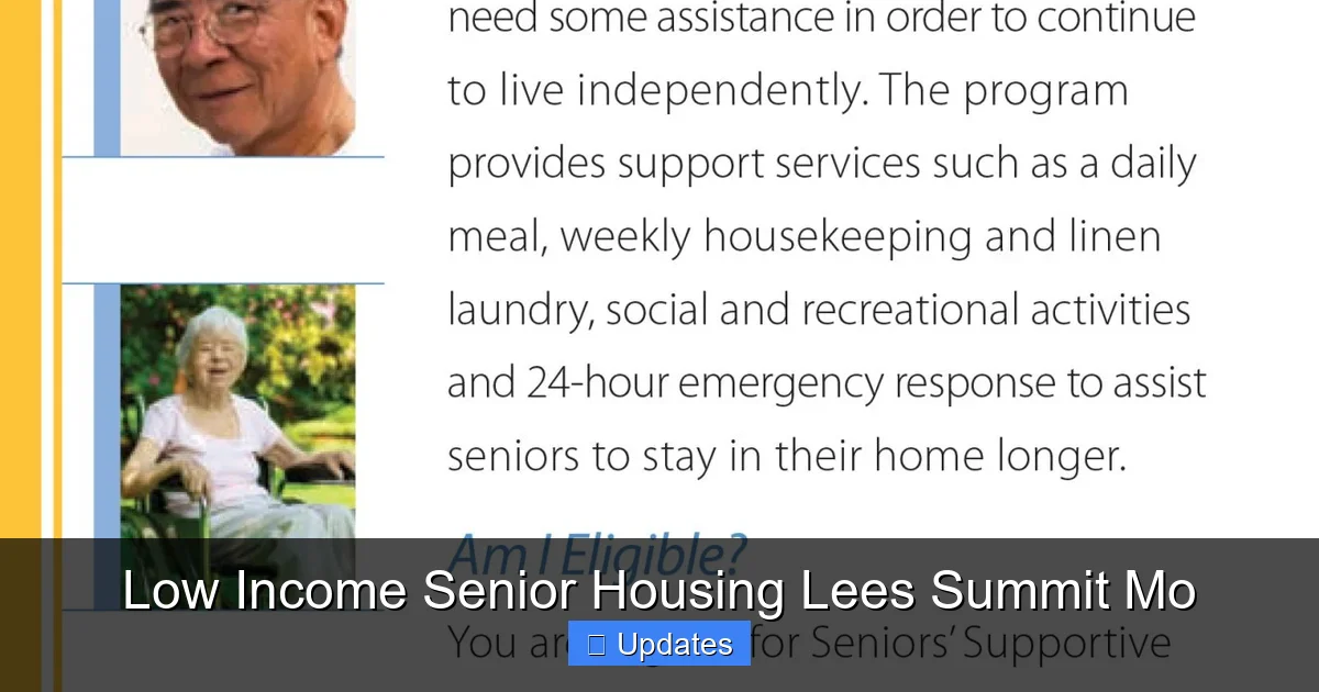 Low Income Senior Housing Lees Summit Mo