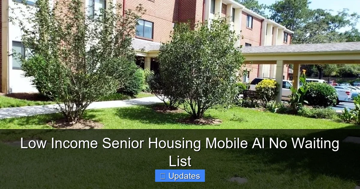 Low Income Senior Housing Mobile Al No Waiting List