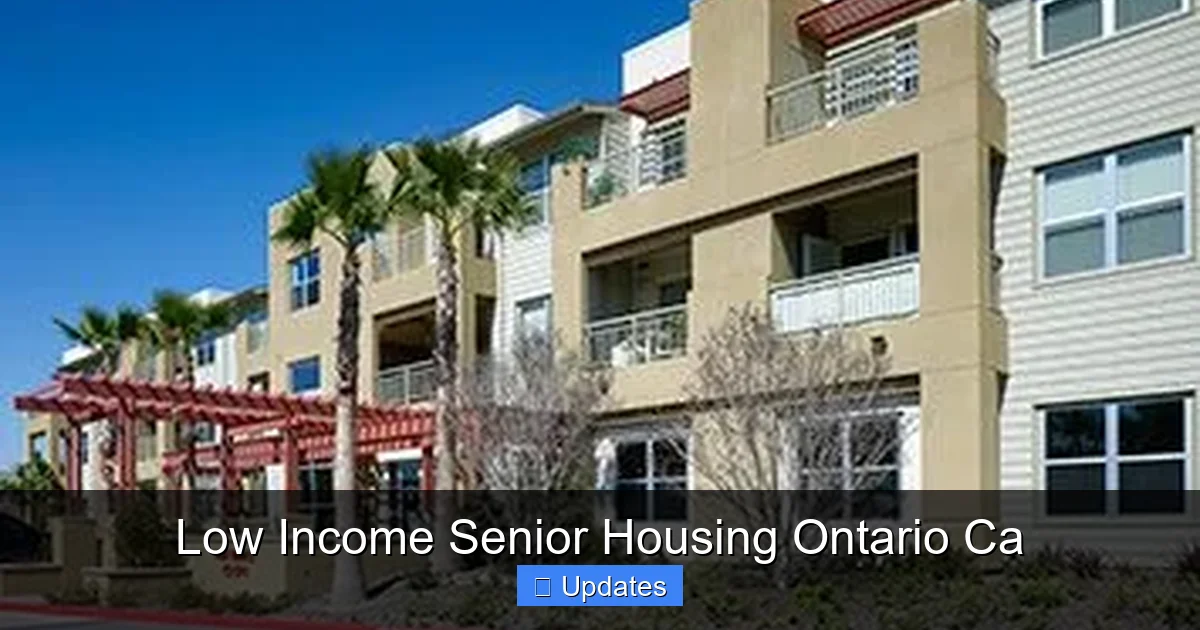 Low Income Senior Housing Ontario Ca