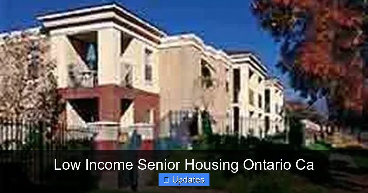 Low Income Senior Housing Ontario Ca