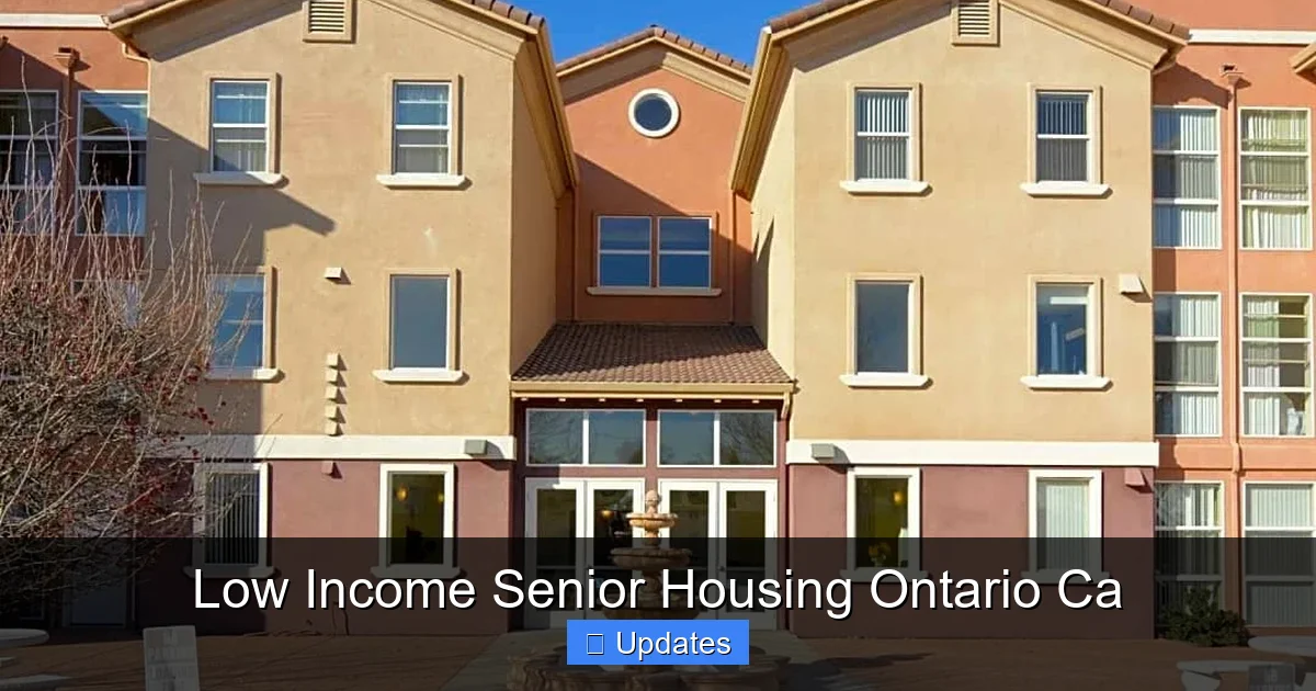 Low Income Senior Housing Ontario Ca