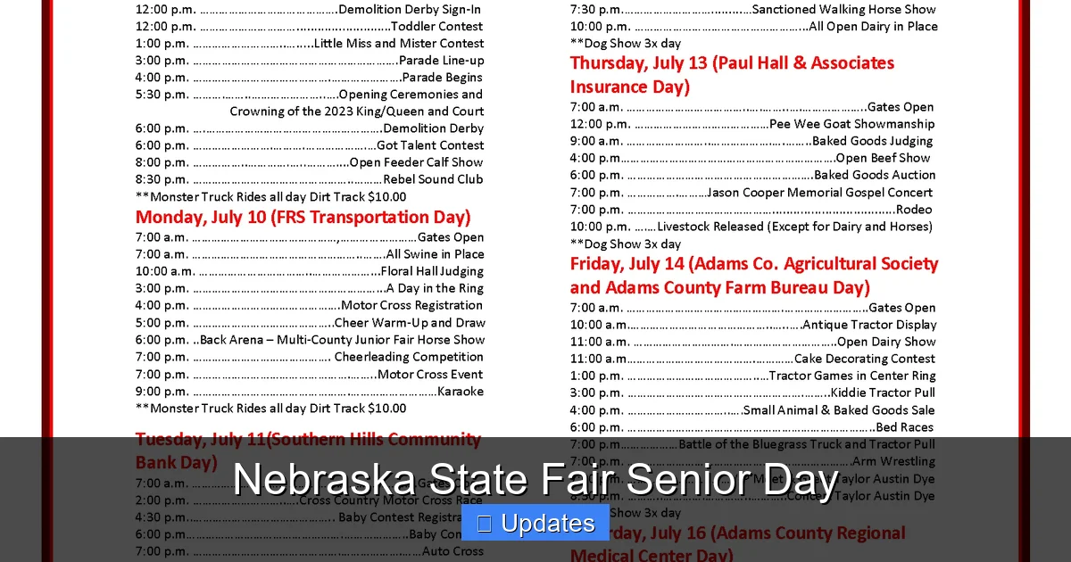 Nebraska State Fair Senior Day
