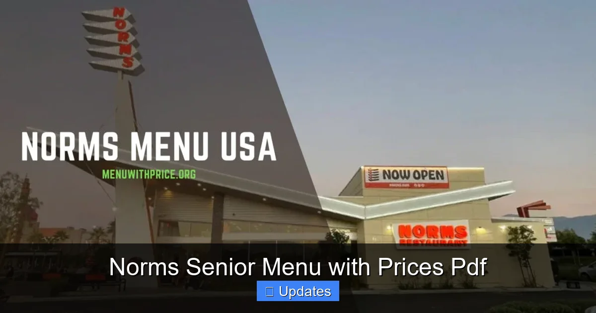 Norms Senior Menu with Prices Pdf