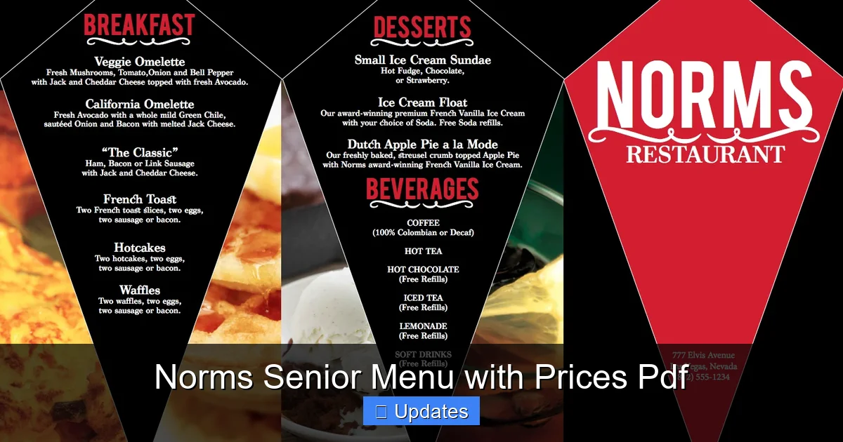 Norms Senior Menu with Prices Pdf