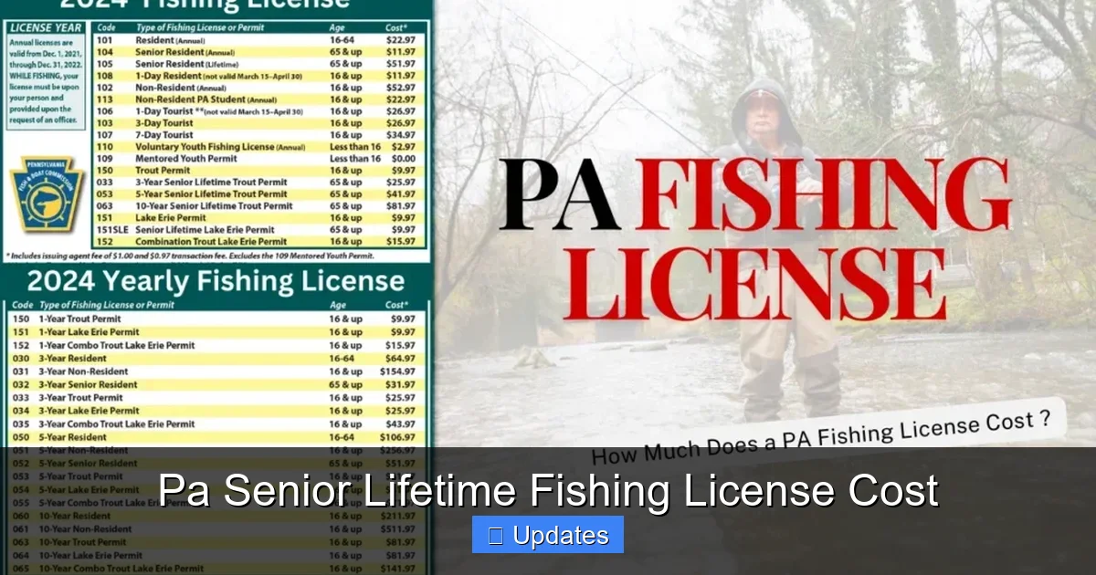 Pa Senior Lifetime Fishing License Cost