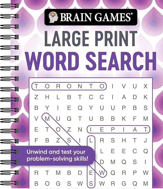 Large Print Word Search: Fun Brain Game to Unwind and Solve – Perfect 
