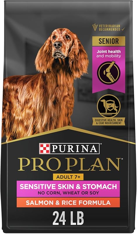 Purina Pro Plan Senior Dry Dog Food, Salmon & Rice, Sensitive Stomach
