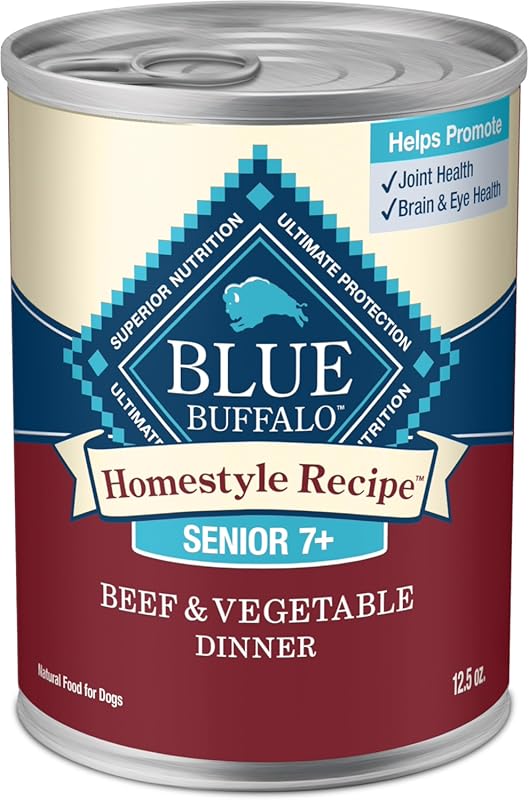 Blue Buffalo Homestyle Senior Wet Dog Food, Natural Ingredients, Beef 