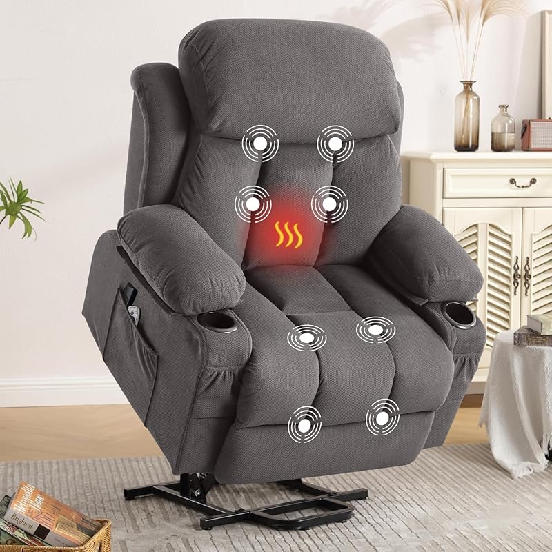 Bosmiller Power Lift Recliner with Vibration Massage, Lumbar Heating, 