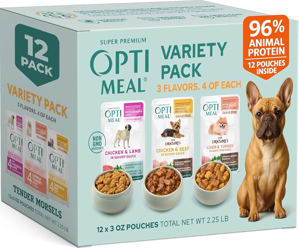 Optimeal Small Breed Wet Dog Food Variety Pack, Grain-Free High Protei