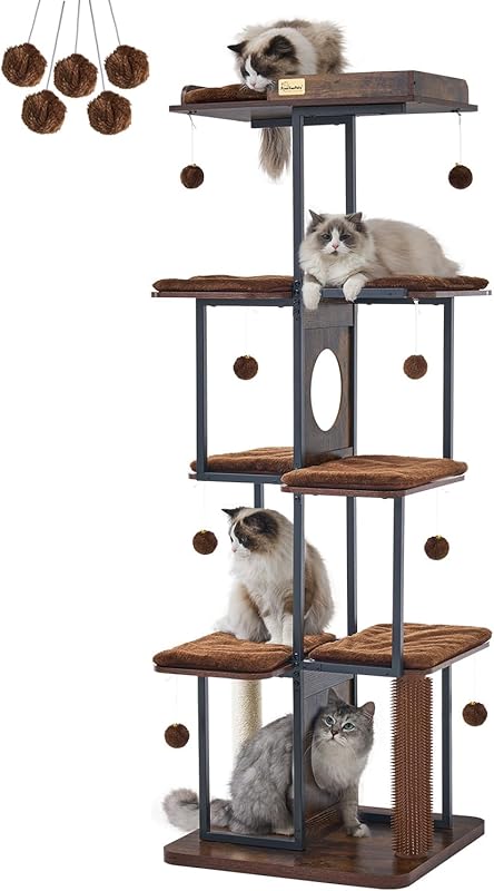 XXL Cat Tower for Large Adult Cats with Multi-Level Condos & Scratchin