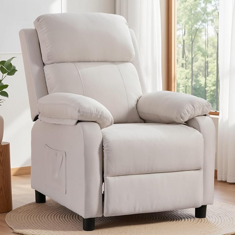 Korser Lounge Recliner with Deep Seat, Side Pockets & Compact Design f