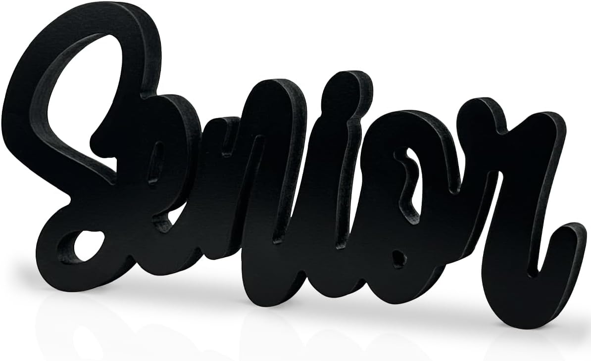 Senior 2026 Wooden Black Graduation Photo Prop Sign – Class of 2026 De