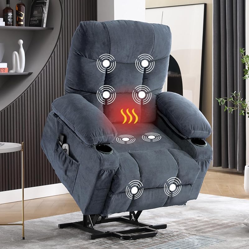 Mahomico Power Lift Recliner with Vibration Massage, Lumbar Heating & 