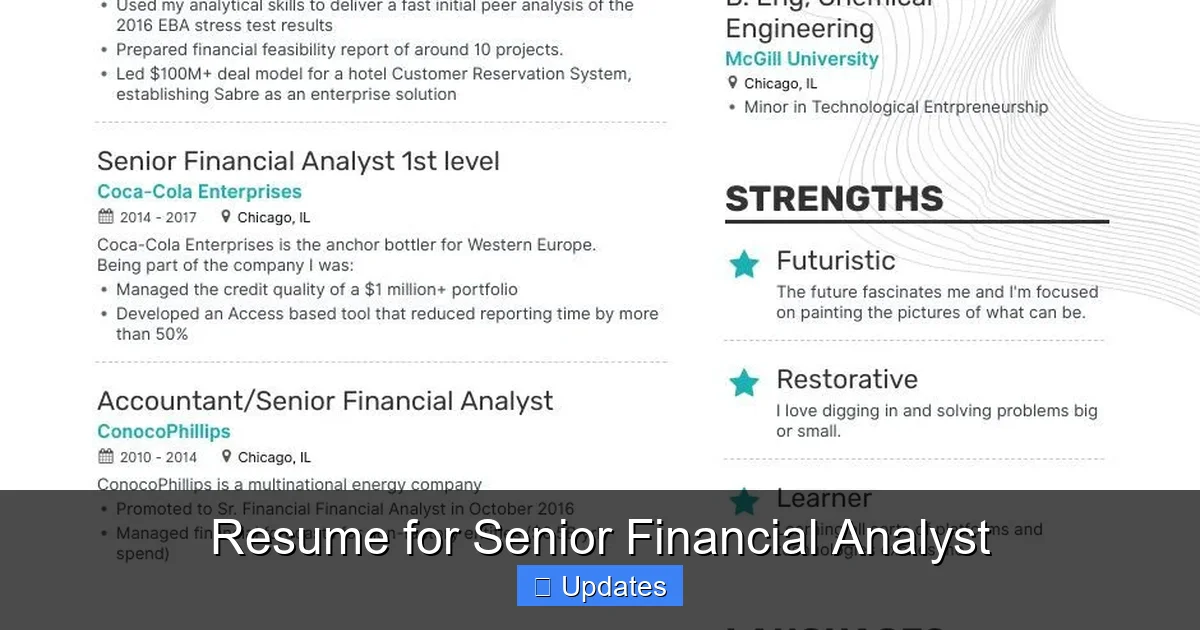 Resume for Senior Financial Analyst
