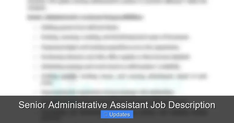 Senior Administrative Assistant Job Description