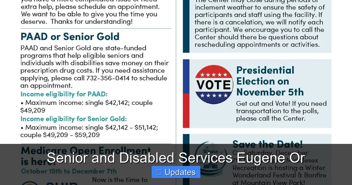 Senior and Disabled Services Eugene Or