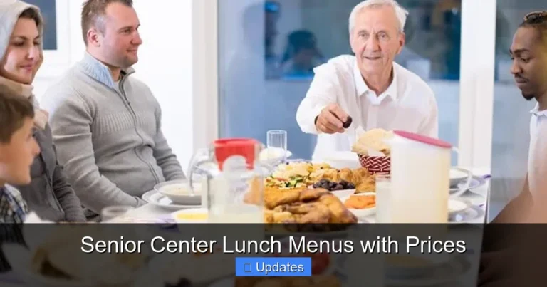 Senior Center Lunch Menus with Prices