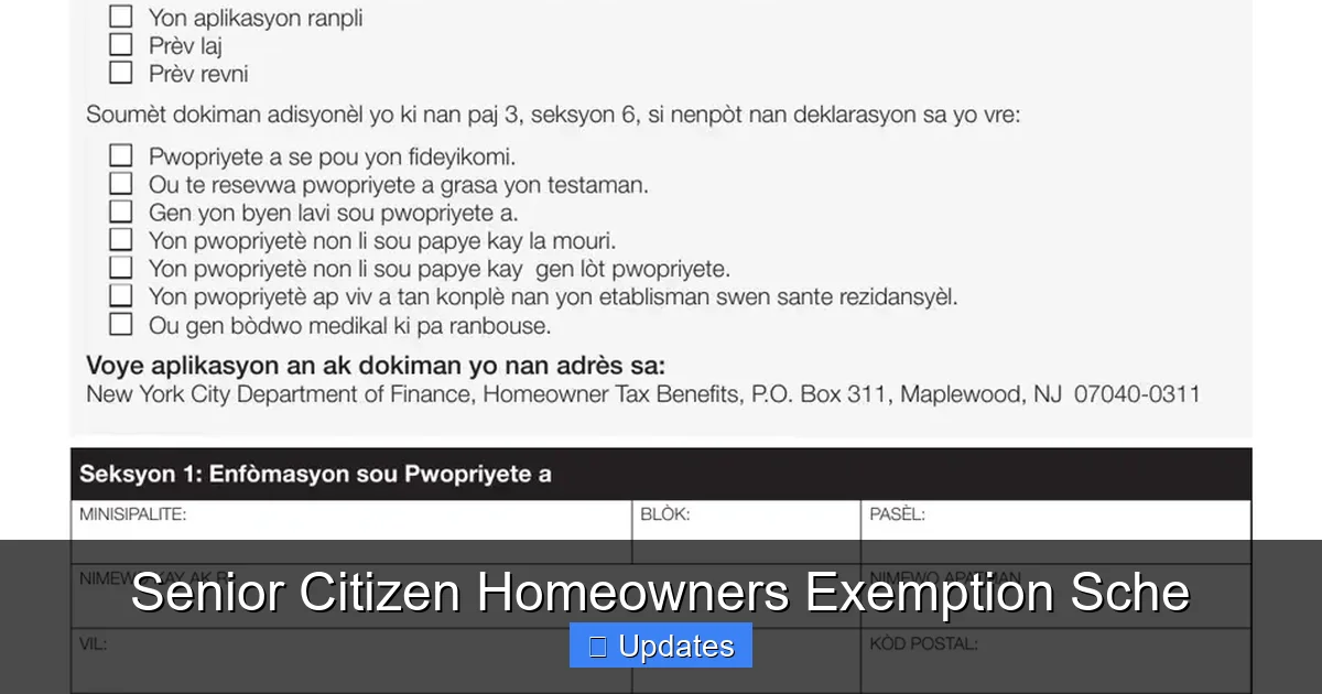 Senior Citizen Homeowners Exemption Sche