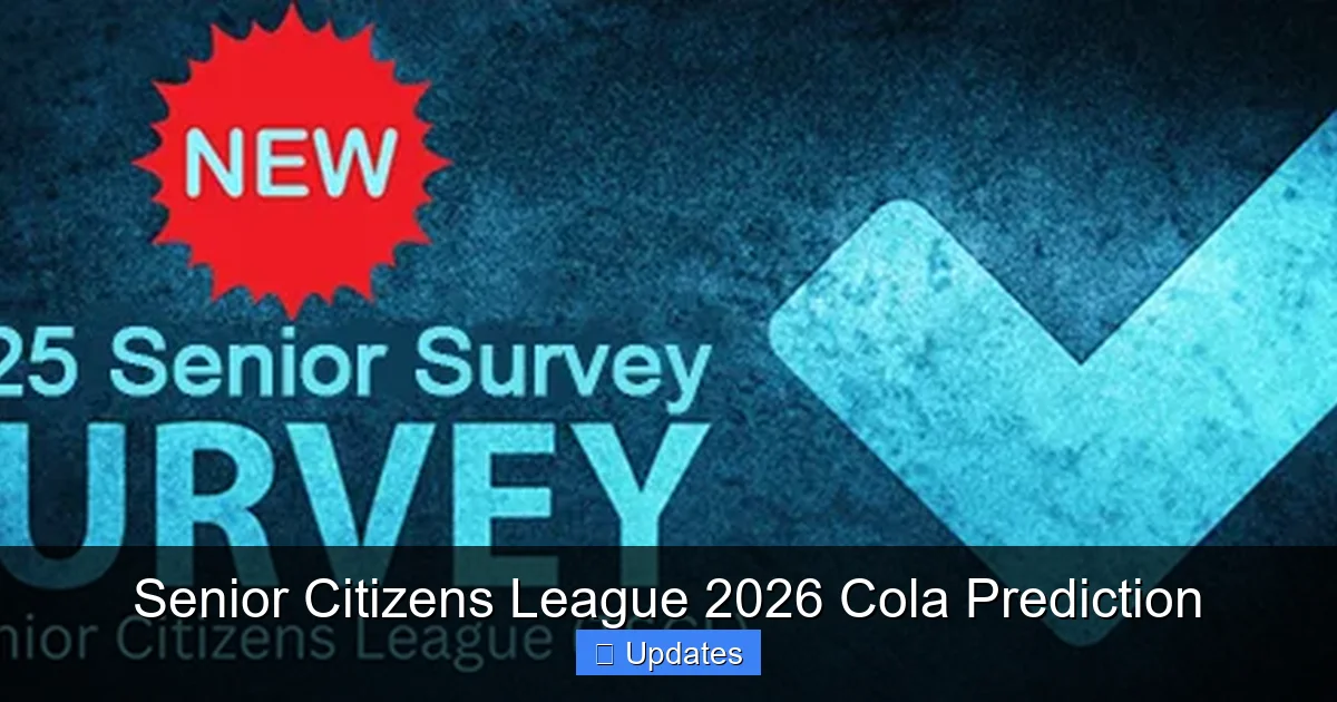 Senior Citizens League 2026 Cola Prediction