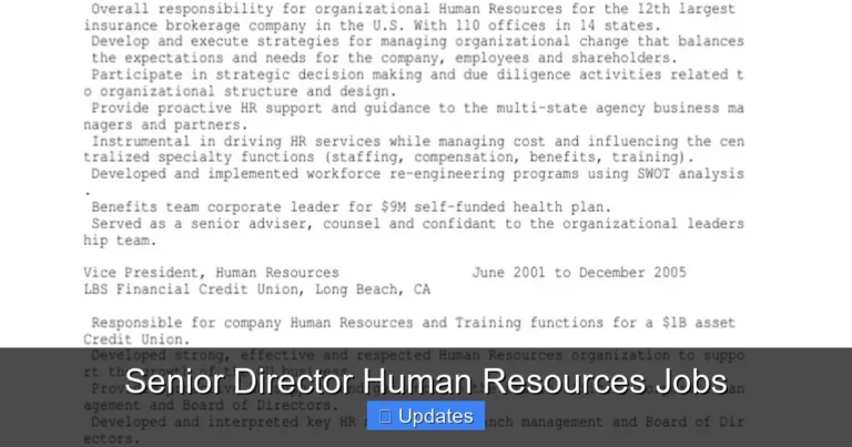Senior Director Human Resources Jobs