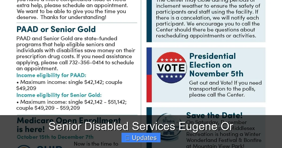 Senior Disabled Services Eugene Or
