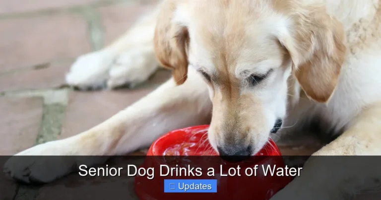 Senior Dog Drinks a Lot of Water
