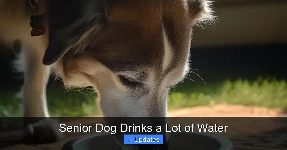 Senior Dog Drinks a Lot of Water