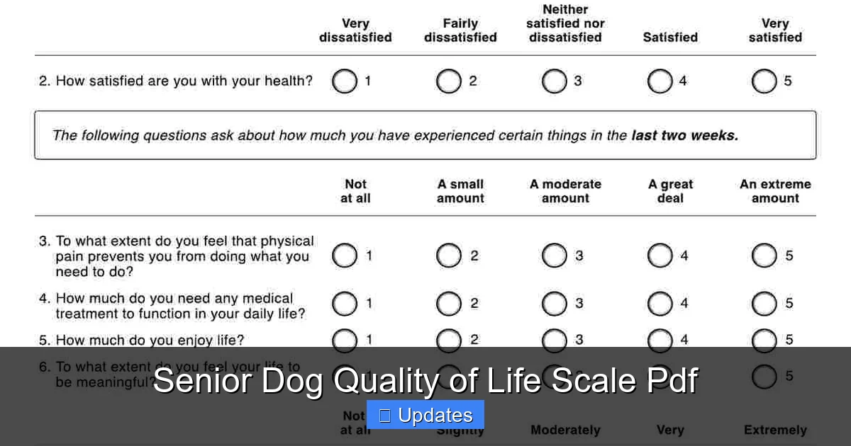 Senior Dog Quality of Life Scale Pdf
