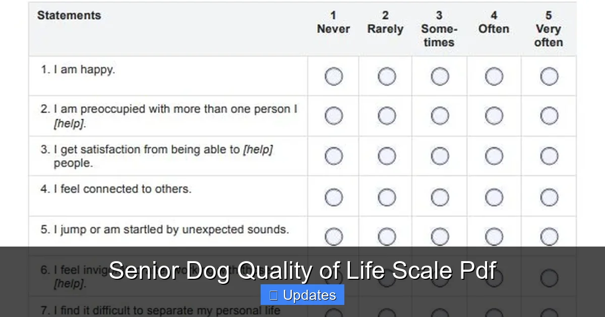 Senior Dog Quality of Life Scale Pdf