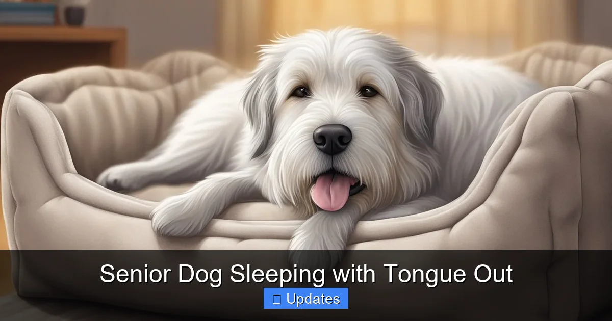 Senior Dog Sleeping with Tongue Out