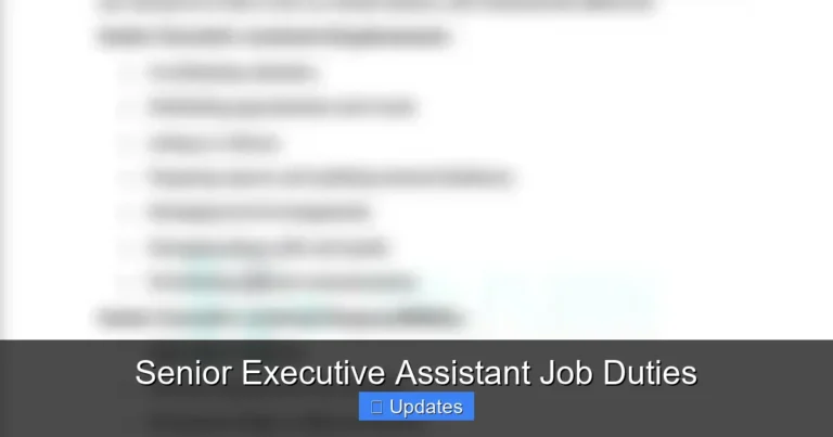 Senior Executive Assistant Job Duties
