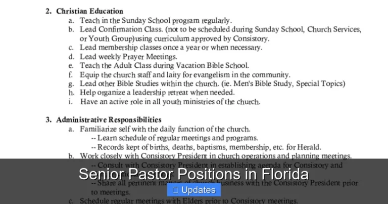 Senior Pastor Positions in Florida