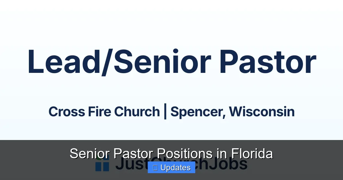 Senior Pastor Positions in Florida