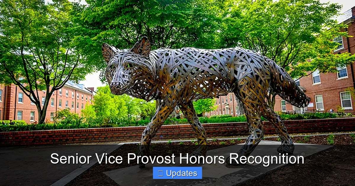 Senior Vice Provost Honors Recognition